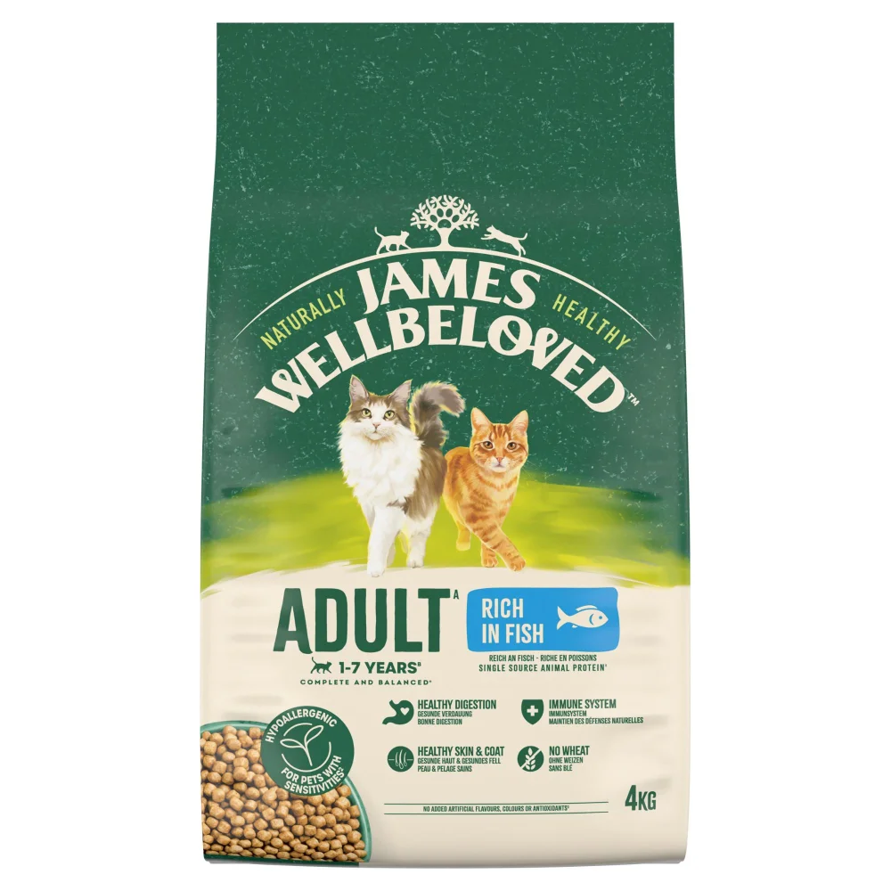 Hipoalergiczna Sucha Karma dla Dorosłych Kotów Bogata w Rybę 4 kg Image 1