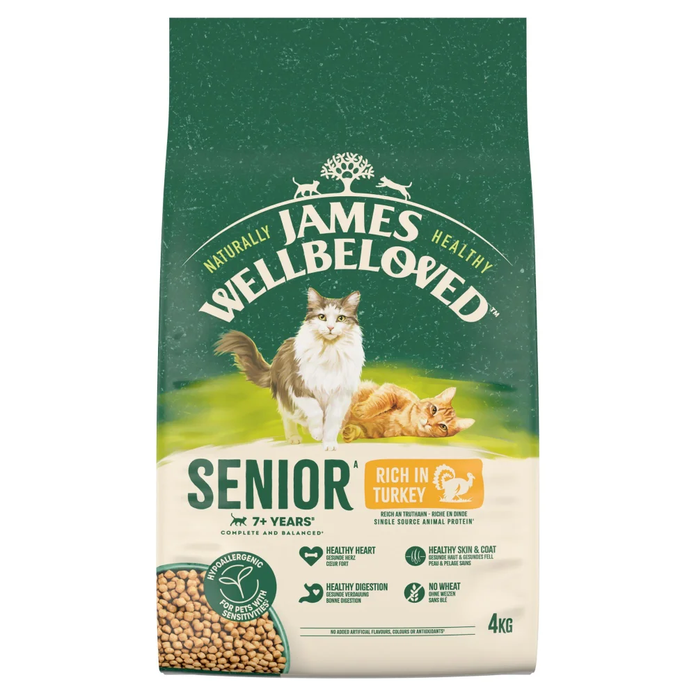 Hipoalergiczna Sucha Karma dla Starszych Kotów Bogata w Indyka 4 kg Image 1