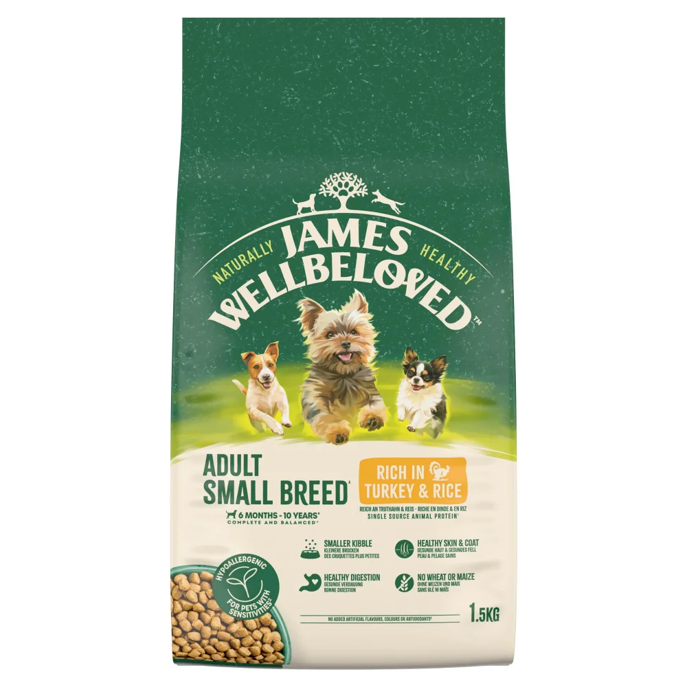 Hipoalergiczna Sucha Karma dla Dorosłych Psów Małych Ras Bogata w Indyka 1,5 kg Image 1