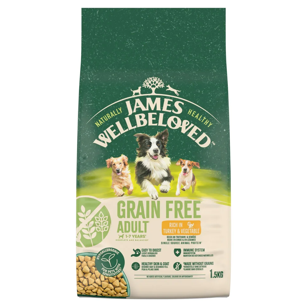 Hipoalergiczna Bezzbożowa Sucha Karma dla Dorosłych Psów Bogata w Indyka 1,5 kg Image 1